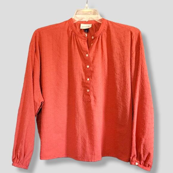 Universal Thread Women’s Orange Balloon Sleeve Oversized Poet Blouse Small NWOT - Picture 2 of 7